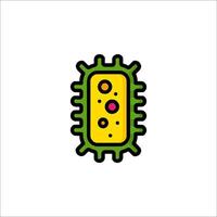 A microbe icon with a yellow and green color vector