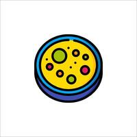 A colorful plate with a variety of different foods vector