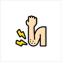 A cartoon hand with lightning coming out of it vector
