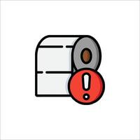 A toilet roll and a red exclamation mark vector