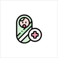 A baby wrapped in a blanket with a cross on it vector