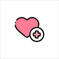 A pink heart with a cross on it vector
