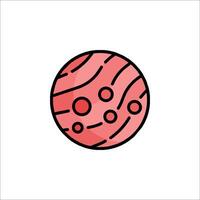 A red planet with dots on it vector