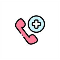 A phone icon with a cross and a phone vector