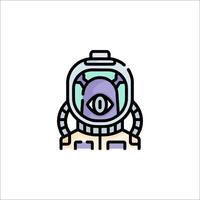 An astronaut in a space suit with a helmet vector