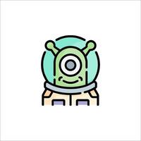 Alien astronaut icon illustration vector