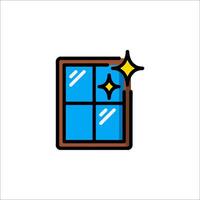 A window with a star on it vector
