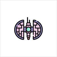 A star wars logo with a spaceship in the middle vector