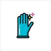 Glove icon with a star on it vector