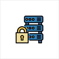 Server with padlock icon vector