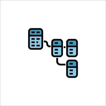 un computadora icono con un línea conectando eso a otro vector