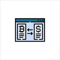 Bitcoin exchange icon vector