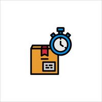 A clock and a box with a red ribbon vector