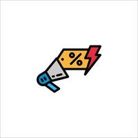 A colorful icon of a hammer with a lightning bolt vector