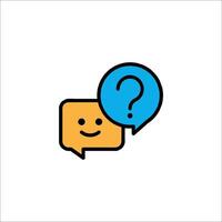 A cartoon speech bubble with a question mark vector
