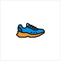 A blue running shoe icon on a white background vector