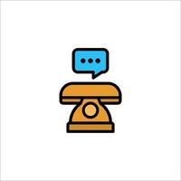 A telephone with a speech bubble icon vector