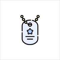 A dog tag with a star on it vector