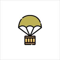 A parachute icon with a box on top vector