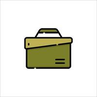 A green briefcase icon on a white background vector