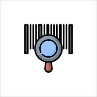 A barcode with a magnifying glass icon vector