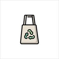 A bag with a recycling symbol on it vector