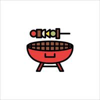 Bbq grill icon illustration vector
