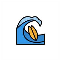 Surfboard logo design vector
