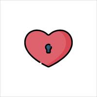 A heart shaped keyhole with a keyhole in it vector