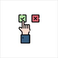 A hand pressing a check mark icon vector