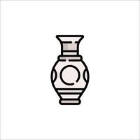 A line drawing of a vase with a white background vector