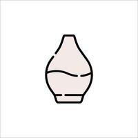 A line drawing of a vase with a wavy line vector