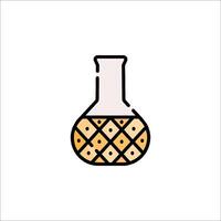 A chemical flask with a yellow and orange pattern vector