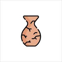 An old vase with cracks on it vector