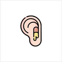 An ear with a gold piece in it vector
