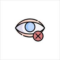 An eye with a tick on it, with a cross on it vector