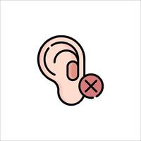 An ear with a red cross on it vector