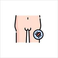 A cartoon illustration of a man's butt with a bug on it vector