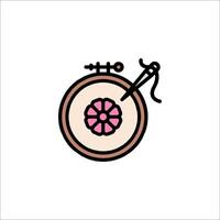 A sewing machine with a flower on it vector