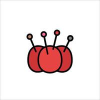 A red apple with pins on it vector