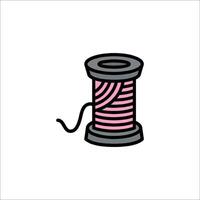A spool of thread with pink thread vector