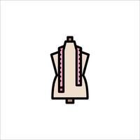 A dress form with a pink ribbon on it vector