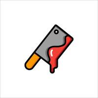 A knife with blood dripping on it vector