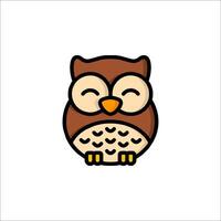 An owl icon with a smile on its face vector