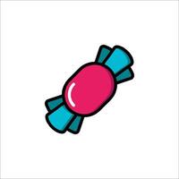 A candy bar icon with a blue bow vector