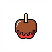 An apple with a chocolate coating on it vector