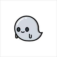A cartoon ghost with a smile on its face vector