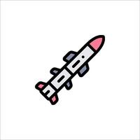 A rocket icon in a flat style vector