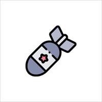 A bomb icon with a red star on it vector
