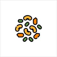 A colorful icon of nuts and seeds vector